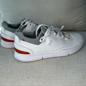 On White and Red Men’s Sneakers